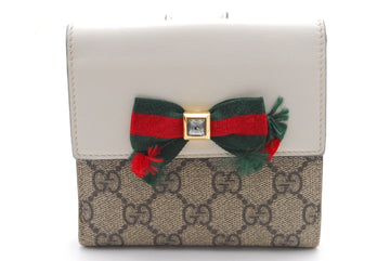 Gucci Wallet Purse Bifold Ribbon Ivory