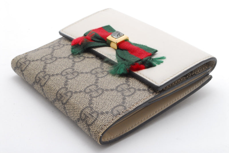 Gucci Wallet Purse Bifold Ribbon Ivory