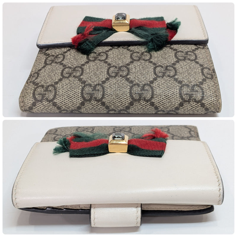 Gucci Wallet Purse Bifold Ribbon Ivory