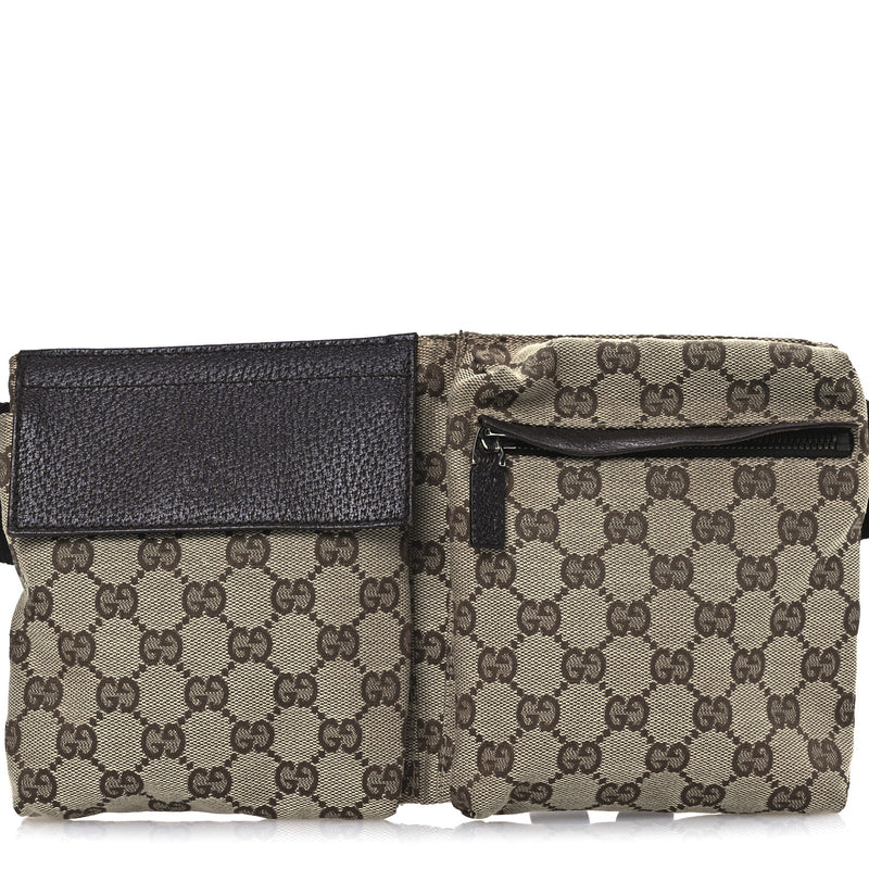 Gucci Gg Double Pocket Belt Bag Dark