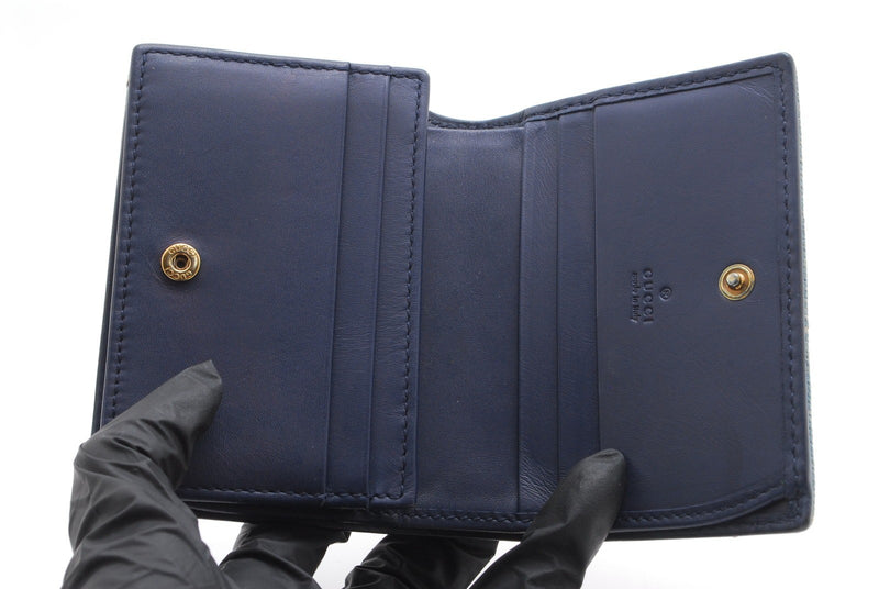 Gucci Denim Wallet Flora Flower Bifold