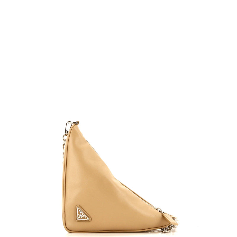 Prada Triangle Logo Zip Chain Crossbody