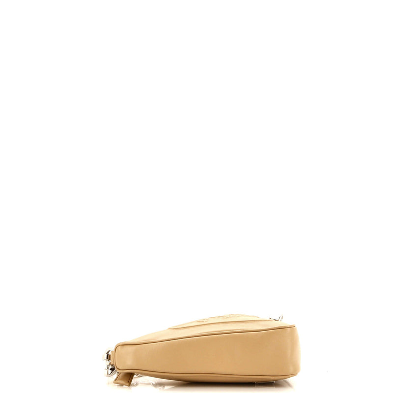 Prada Triangle Logo Zip Chain Crossbody