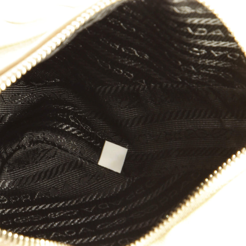 Prada Triangle Logo Zip Chain Crossbody