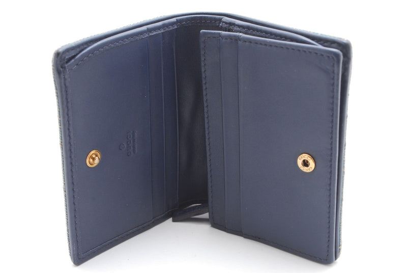 Gucci Denim Wallet Flora Flower Bifold