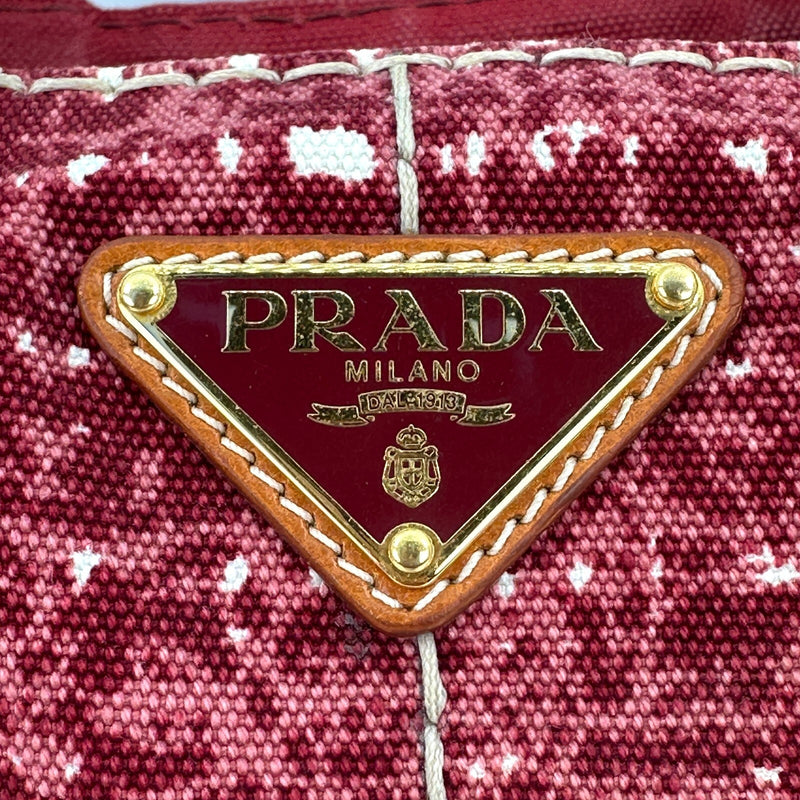 [Rare]Prada Canapa Hand Bag Canvas Red