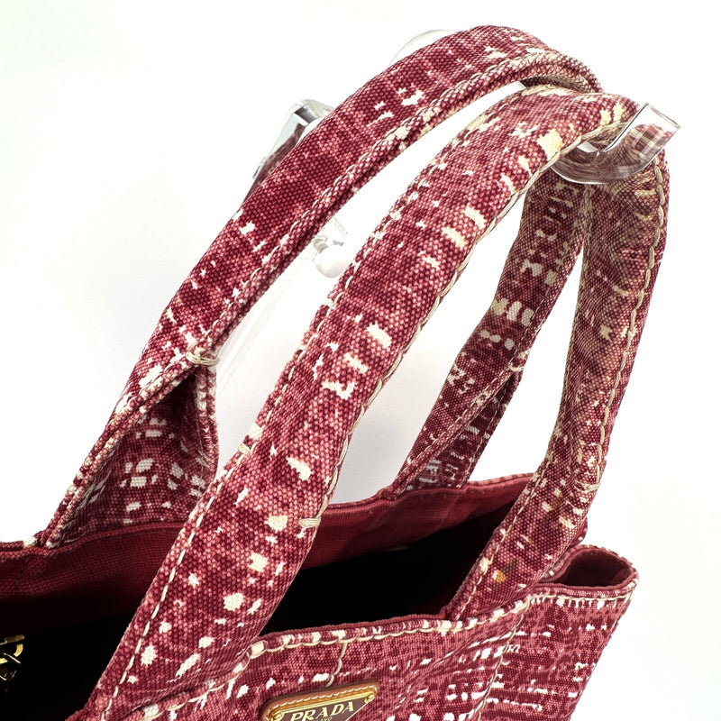 [Rare]Prada Canapa Hand Bag Canvas Red