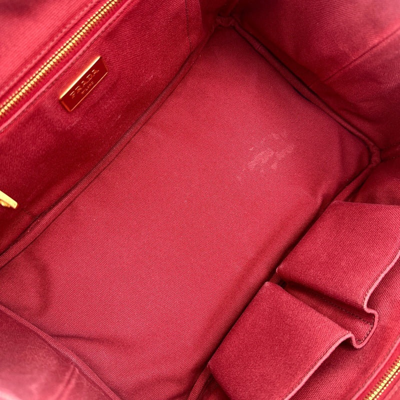 [Rare]Prada Canapa Hand Bag Canvas Red