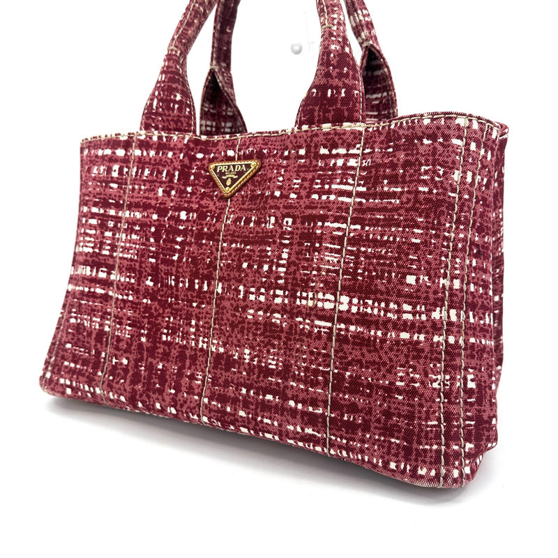 [Rare]Prada Canapa Hand Bag Canvas Red
