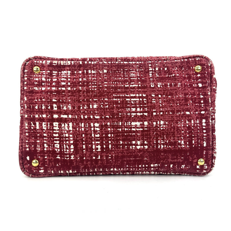 [Rare]Prada Canapa Hand Bag Canvas Red