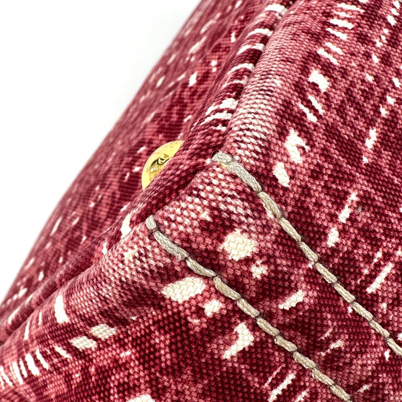 [Rare]Prada Canapa Hand Bag Canvas Red