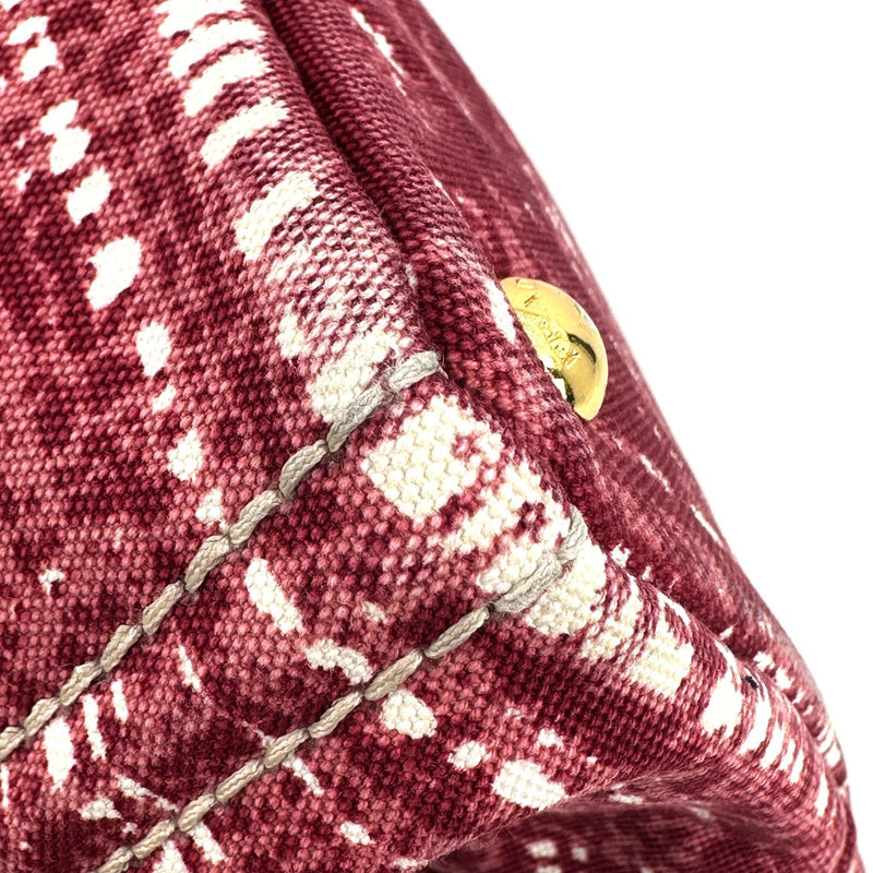 [Rare]Prada Canapa Hand Bag Canvas Red