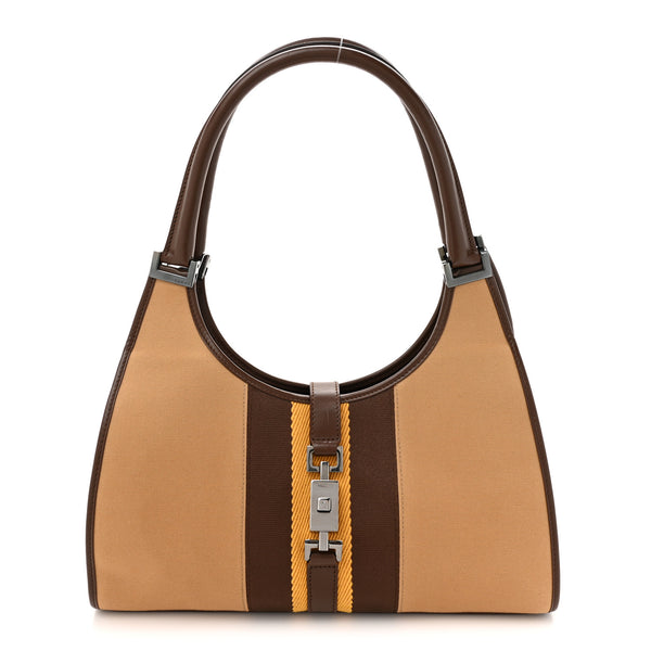 Gucci Canvas Web Bardot Shoulder Bag