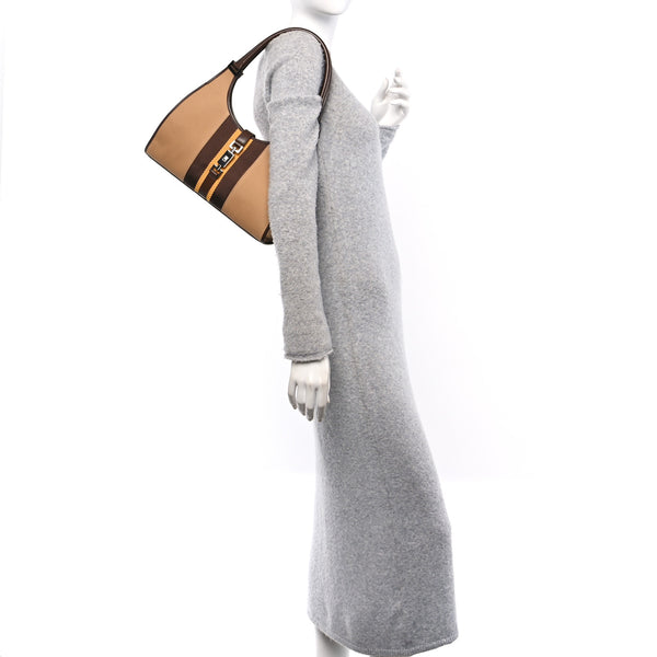 Gucci Canvas Web Bardot Shoulder Bag