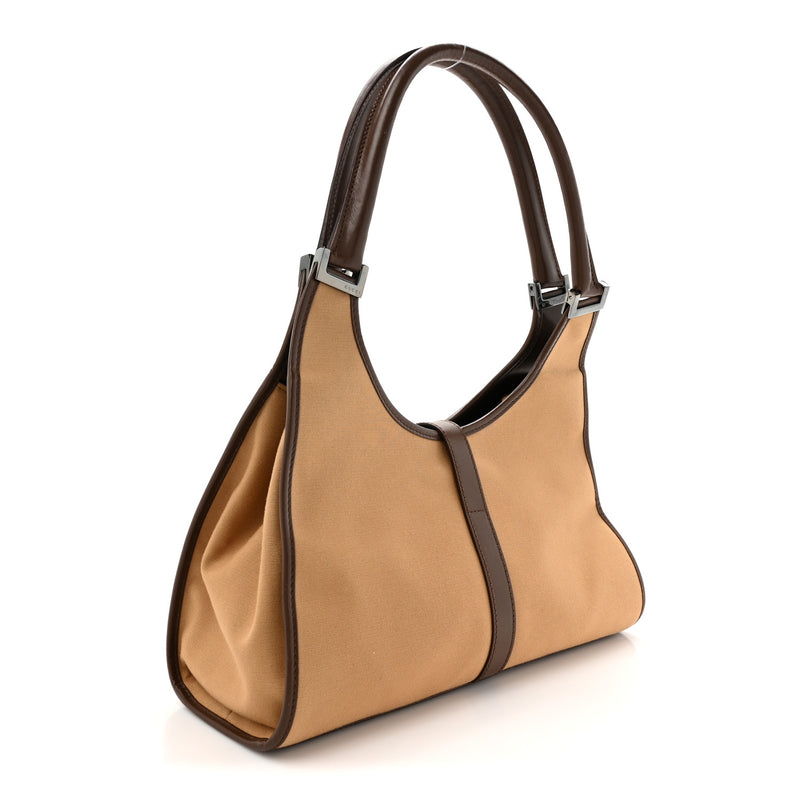 Gucci Canvas Web Bardot Shoulder Bag