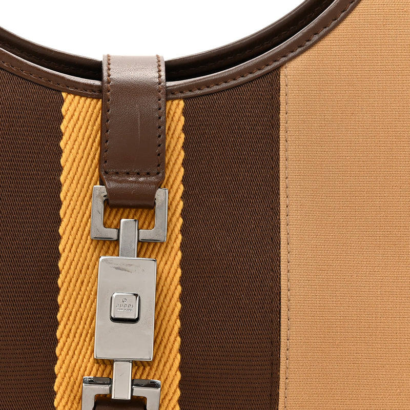Gucci Canvas Web Bardot Shoulder Bag