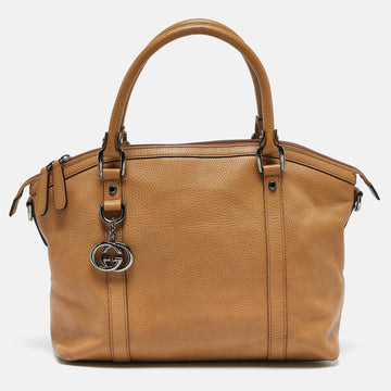 Gucci Choco Tan Leather Interlocking G