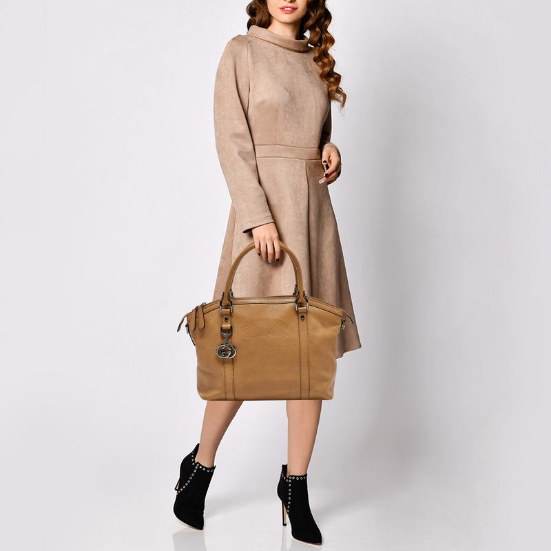 Gucci Choco Tan Leather Interlocking G