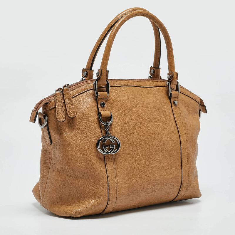 Gucci Choco Tan Leather Interlocking G