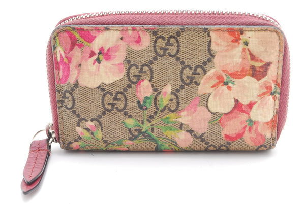 Gucci Blooms Coin Card Case Zip Pvc Pink