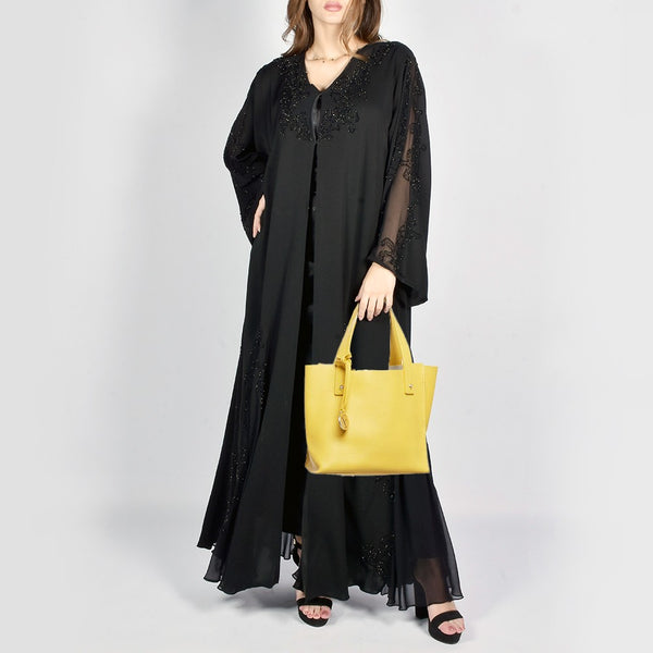 Furla Yellow Leather Divide It Tote