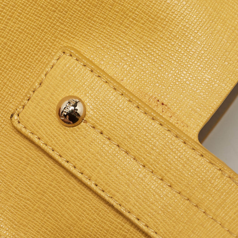 Furla Yellow Leather Divide It Tote