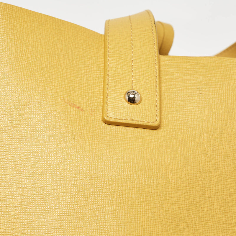 Furla Yellow Leather Divide It Tote