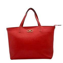 Salvatore Ferragamo Red Leather Tote Bag