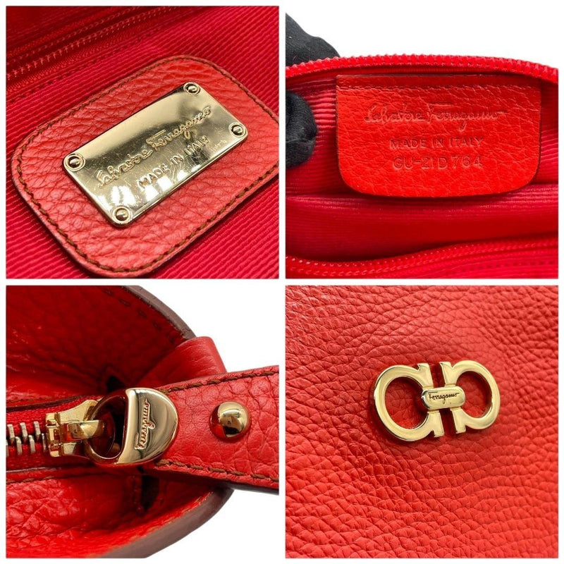 Salvatore Ferragamo Red Leather Tote Bag