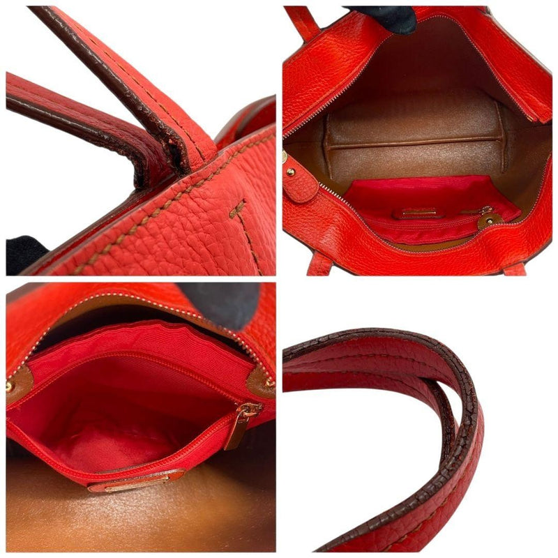 Salvatore Ferragamo Red Leather Tote Bag