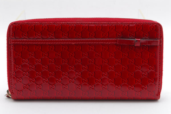 Gucci Wallet Ribbon Microgg Enamel Red