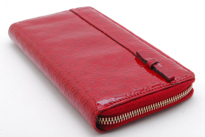 Gucci Wallet Ribbon Microgg Enamel Red