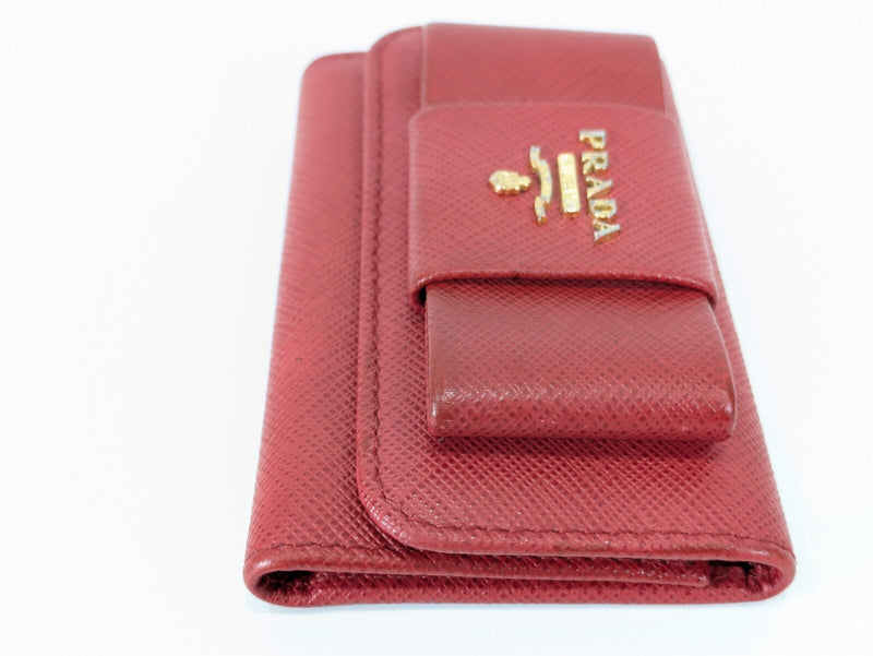 Prada Saffiano Ribbon Key Case Purse