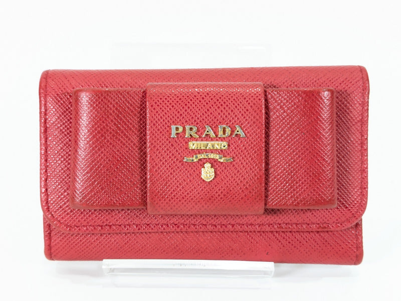 Prada Saffiano Ribbon Key Case Purse