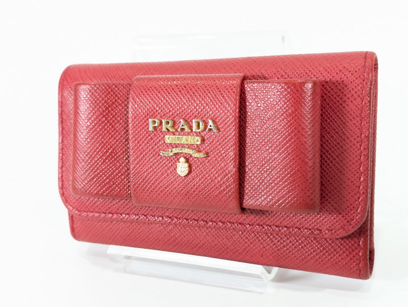 Prada Saffiano Ribbon Key Case Purse