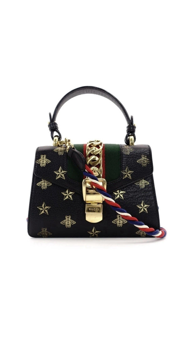 Gucci Sylvie Bee And Stars Leather