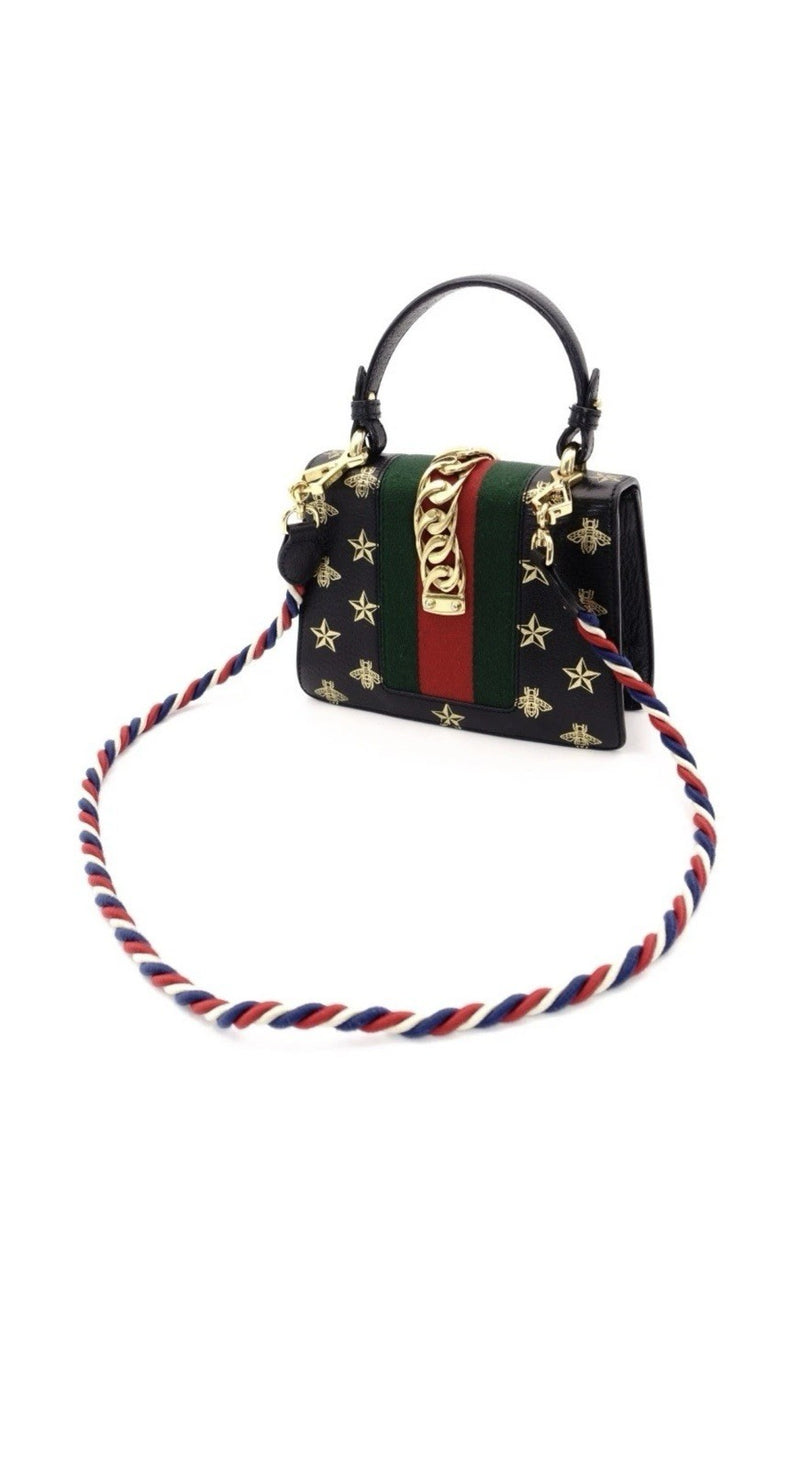 Gucci Sylvie Bee And Stars Leather