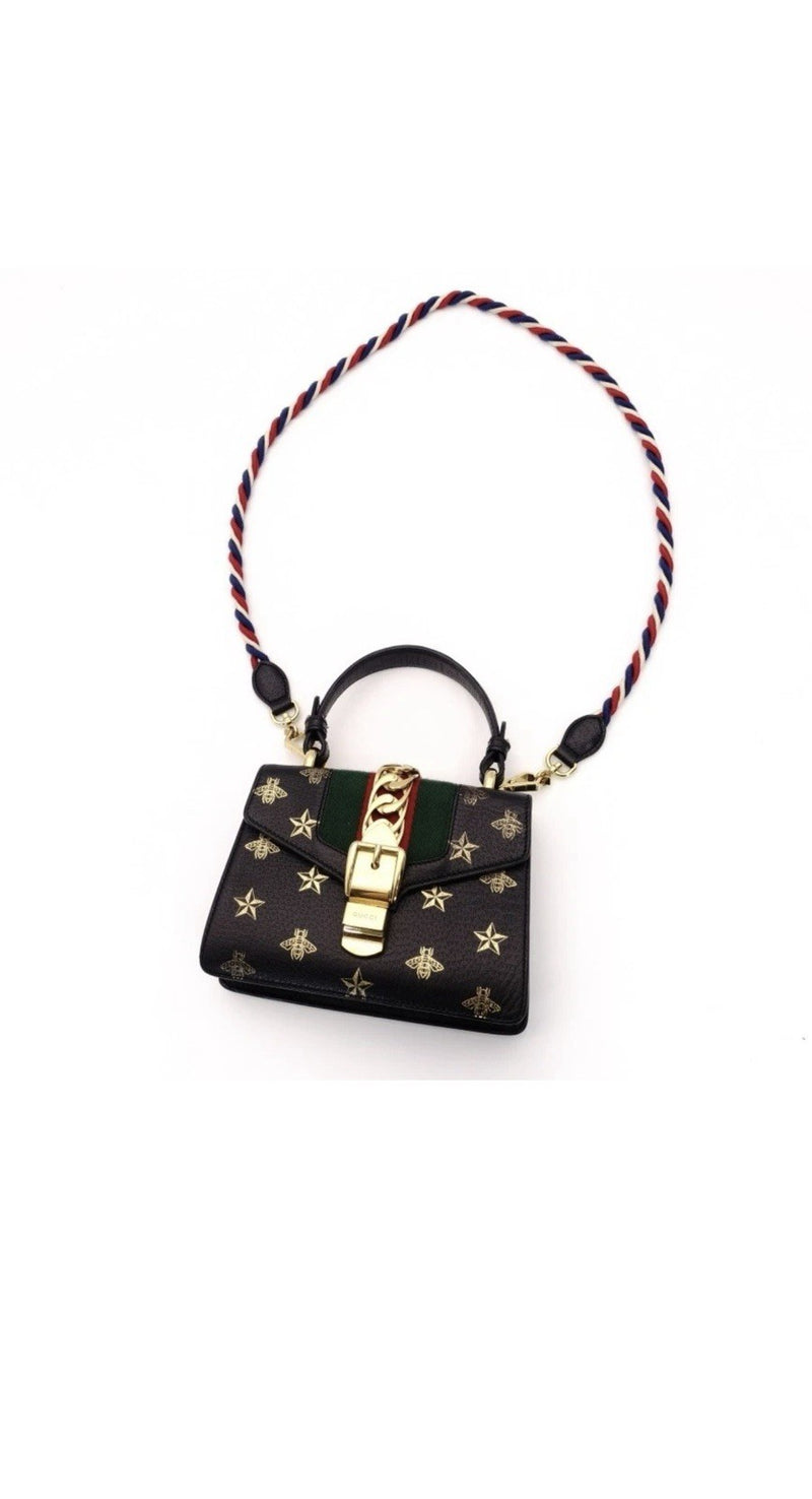 Gucci Sylvie Bee And Stars Leather