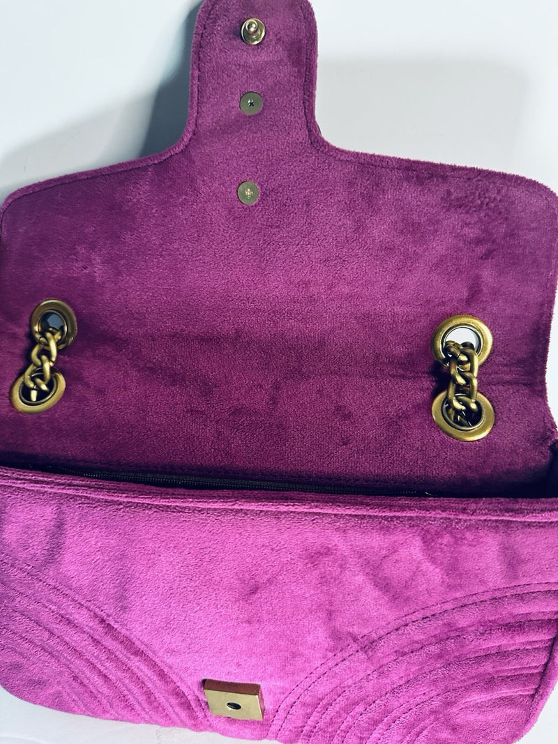 Gucci Velvet Mini Gg Marmont Crossbody