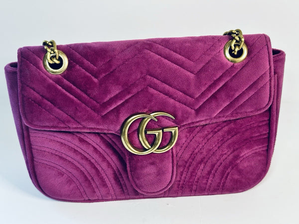 Gucci Velvet Mini Gg Marmont Crossbody