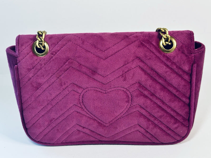 Gucci Velvet Mini Gg Marmont Crossbody