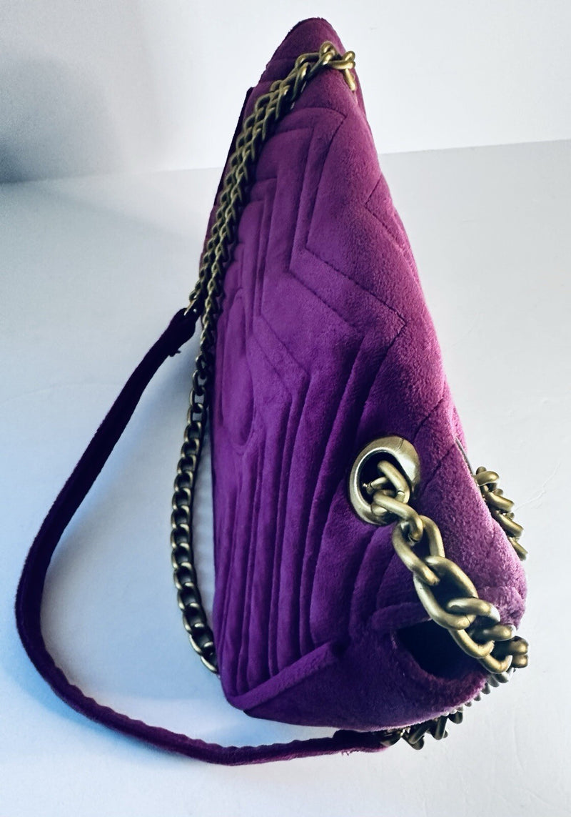 Gucci Velvet Mini Gg Marmont Crossbody