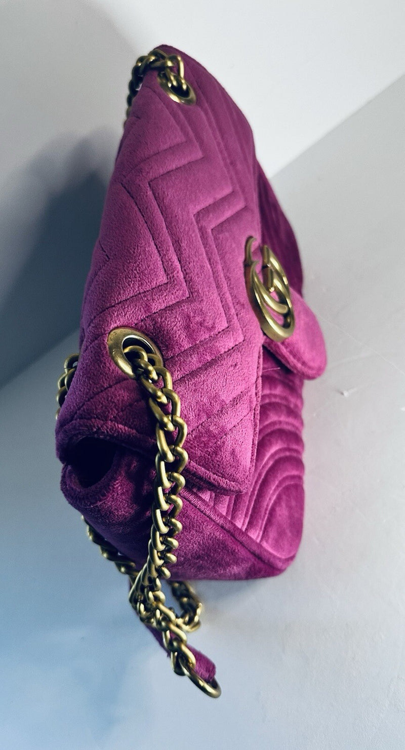 Gucci Velvet Mini Gg Marmont Crossbody