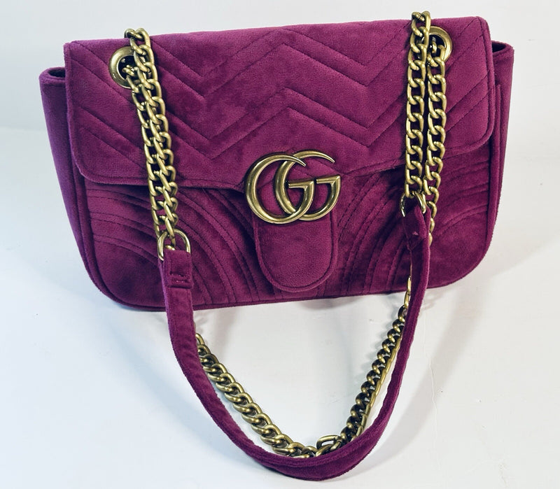 Gucci Velvet Mini Gg Marmont Crossbody