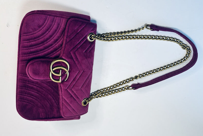 Gucci Velvet Mini Gg Marmont Crossbody