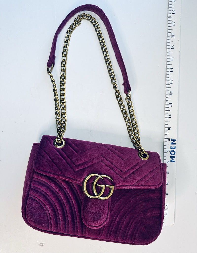 Gucci Velvet Mini Gg Marmont Crossbody