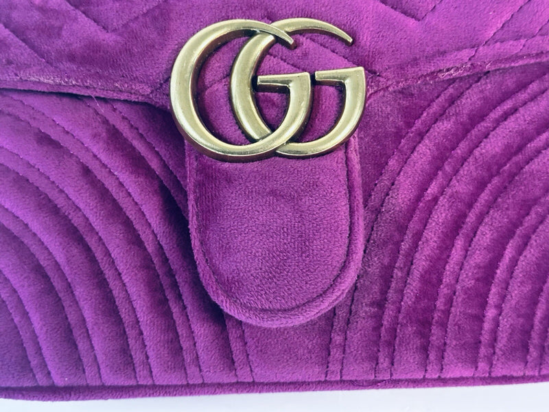 Gucci Velvet Mini Gg Marmont Crossbody