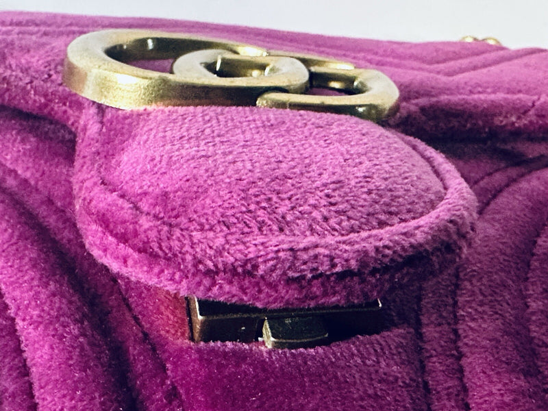 Gucci Velvet Mini Gg Marmont Crossbody