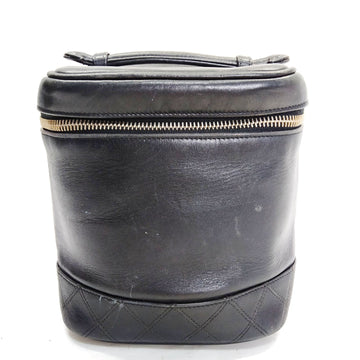 Chanel Vanity Bag Black Leather
