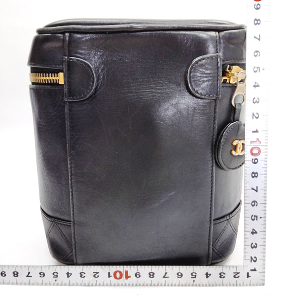 Chanel Vanity Bag Black Leather